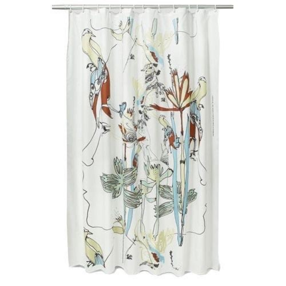 Rare Marimekko‎ Iso Satakieli Faces Birds Shower Curtain Maija Isola Finland VTG